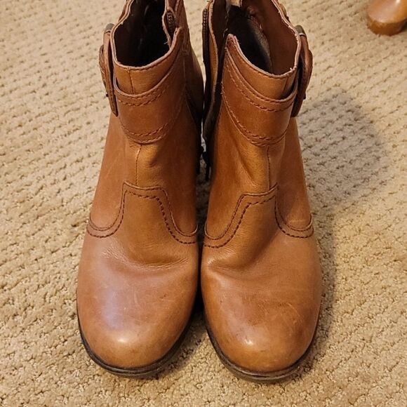 Franco Sarto Stacked Heel leather Ankle Boot - Picture 2 of 7